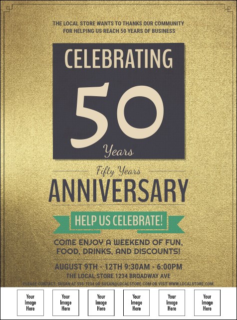 50th Anniversary Logo Flyer Product Front