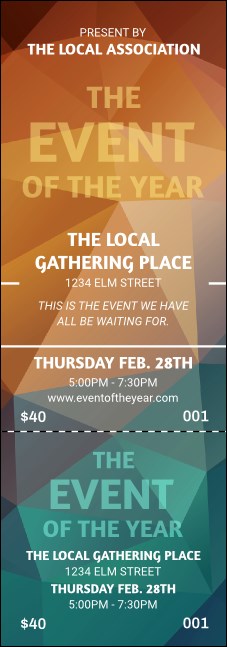 All Purpose Geometric Event Ticket Product Front