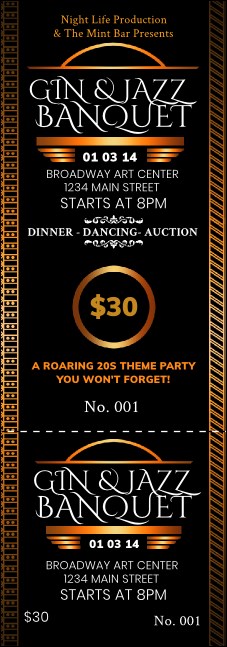 Twenties Event Ticket Product Front