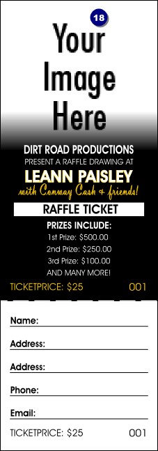 Your Photo Concert (Yellow) Raffle Ticket Product Front