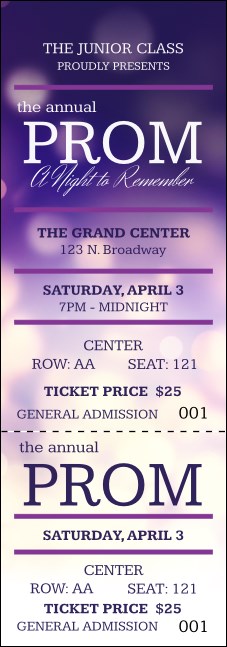 Abstract Lights Reserved Event Ticket Product Front