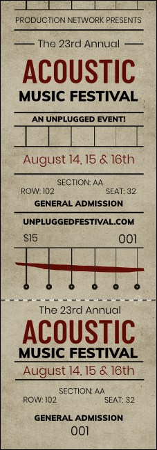 Acoustic Strings Reserved Event Ticket Product Front