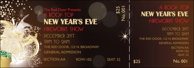 Champagne Bistro Reserved Event Ticket Product Front