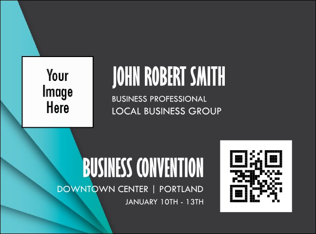 All Purpose Blue Geometric Triangles Economy Event Badge