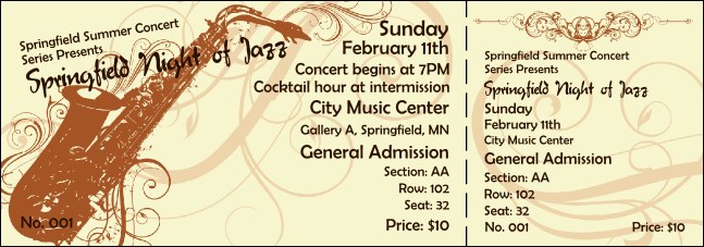 Concert Series 003 Reserved Event Ticket Product Front