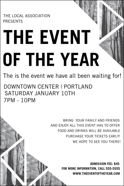 All Purpose Trees Black & White Poster Product Front