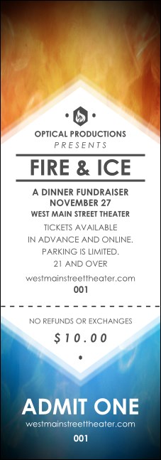 Fire and Ice Event Ticket Product Front