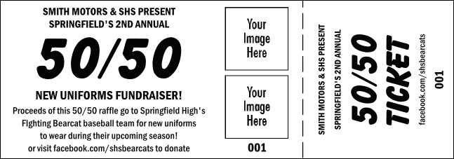 Dual Logo Cash Prize Raffle Ticket