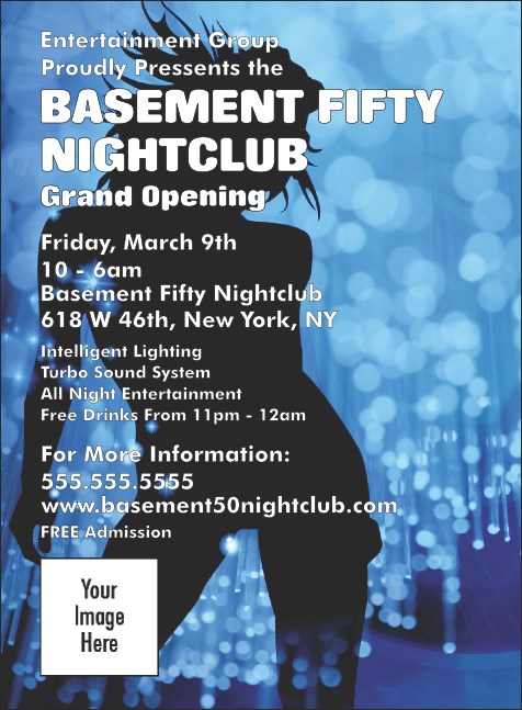 Nightclub Blue Invitation Product Front