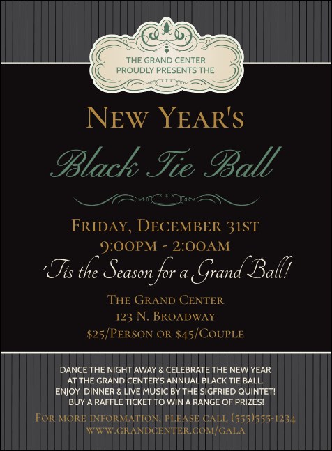Classic Black Pinstripe Invitation Product Front