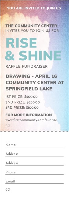 Clouds Raffle Ticket Product Front
