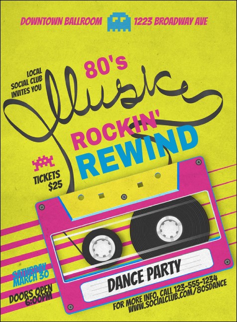 80s Music Invitation Product Front