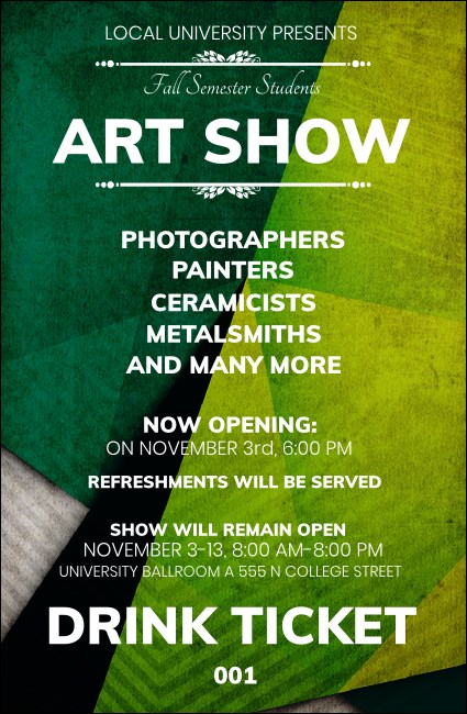 Abstract Drink Ticket Product Front