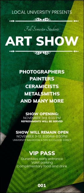 Abstract VIP Pass Product Front