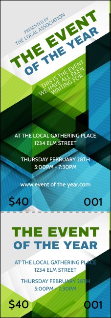 All Purpose Hex Event Ticket Product Front