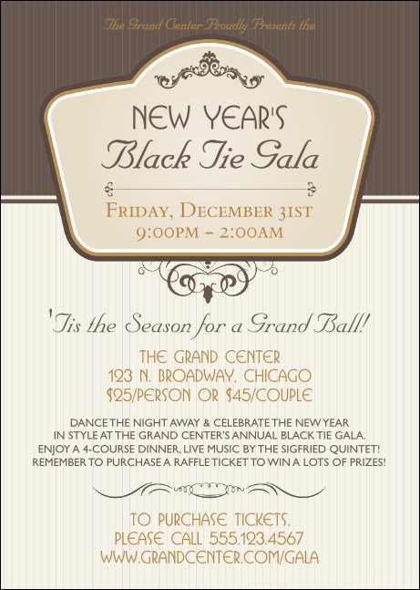 Classic Brown Pinstripe Club Flyer Product Front